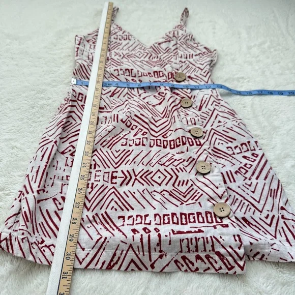 Forever 21 Contemporary Geometric Print Mini Dress Women’s XS Linen Blend Casual - Picture 9 of 9